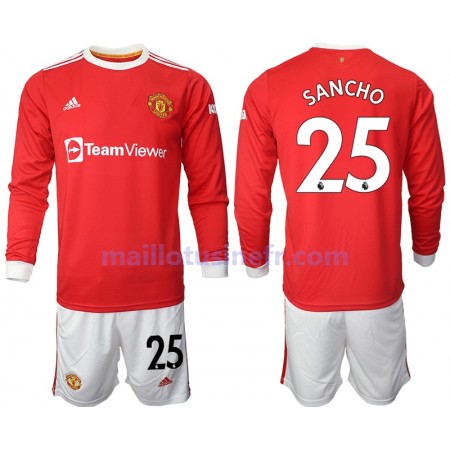 Maillot de Foot Manchester United Jadon Sancho 25 Domicile 2021-22 Manches Longues - Enfant Maillot de Foot Manchester United Jadon Sancho 25 Domicile 2021-22 Manches Longues - Enfant
